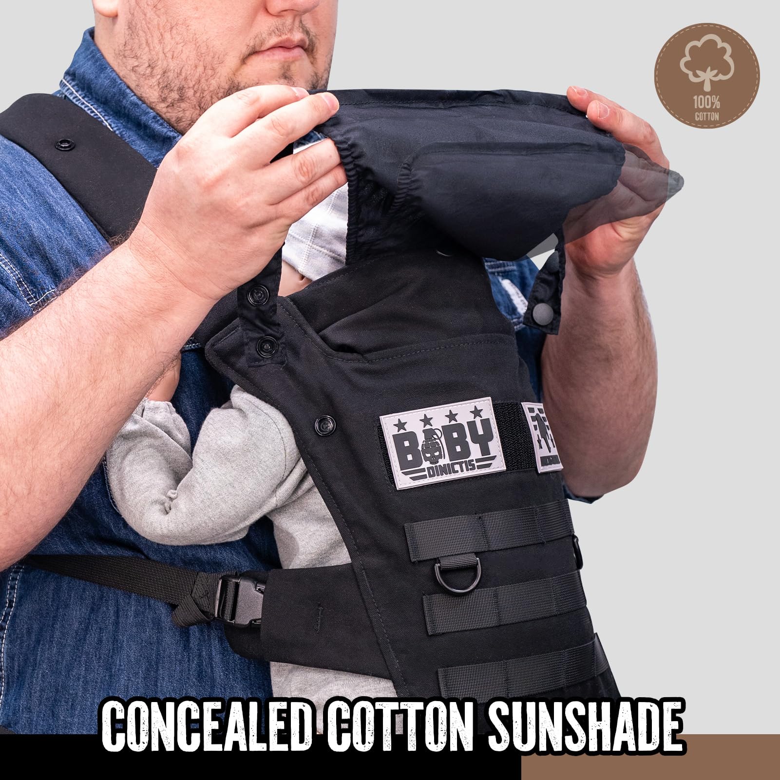Ergonomic Baby Carrier for Infants to Toddlers (8-33 lbs) - Lightweight Military-Grade Carrier with Lumbar Support for Parents - Perfect for Hiking, Travel & Everyday Use - Black