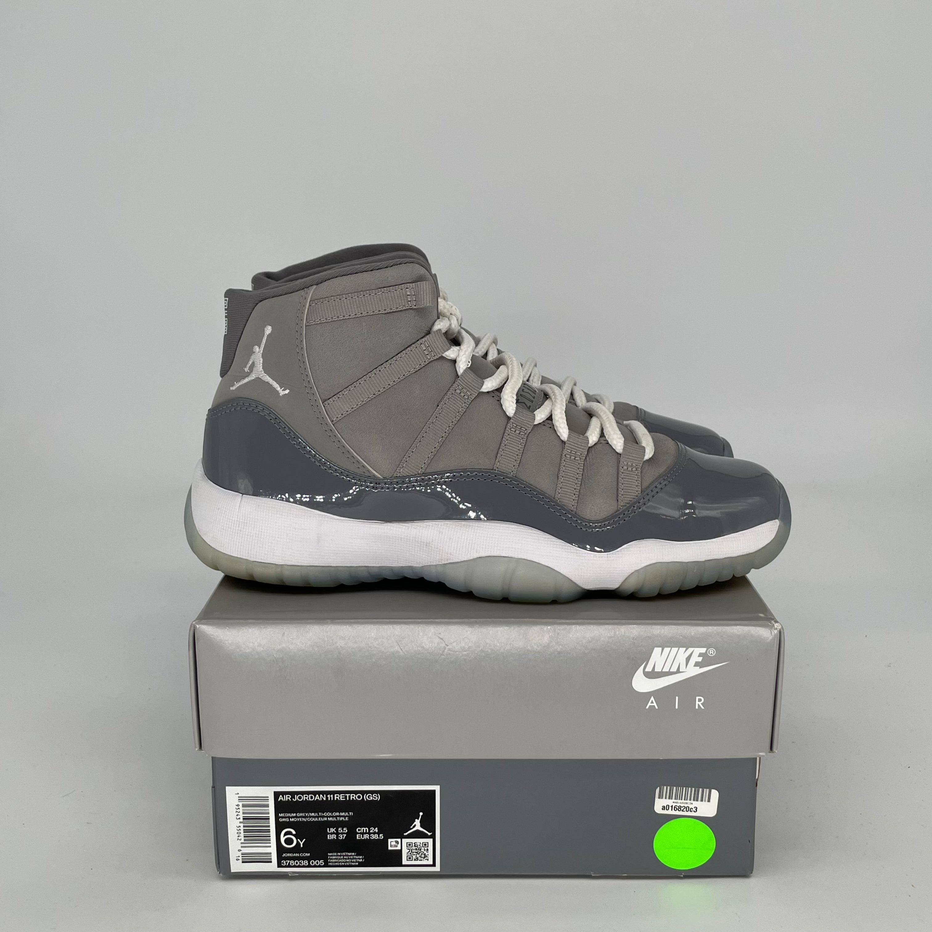 AIR JORDAN 11 COOL GREY Retro Basketball Shoes - Women's Size 6/7.5W (378038-005) - Perfect for Sneaker Collectors & Casual Wear