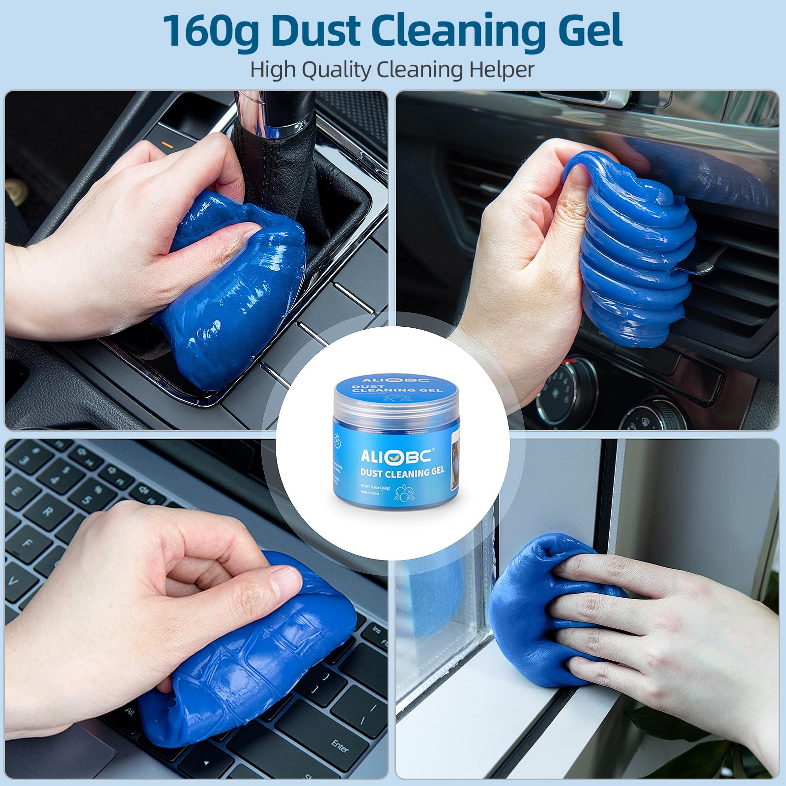 22000Pa Cordless Handheld Car Vacuum Cleaner - Rechargeable, Low Noise, 2 Modes with Cleaning Gel - Perfect for Car Detailing, Home & Office Cleaning
