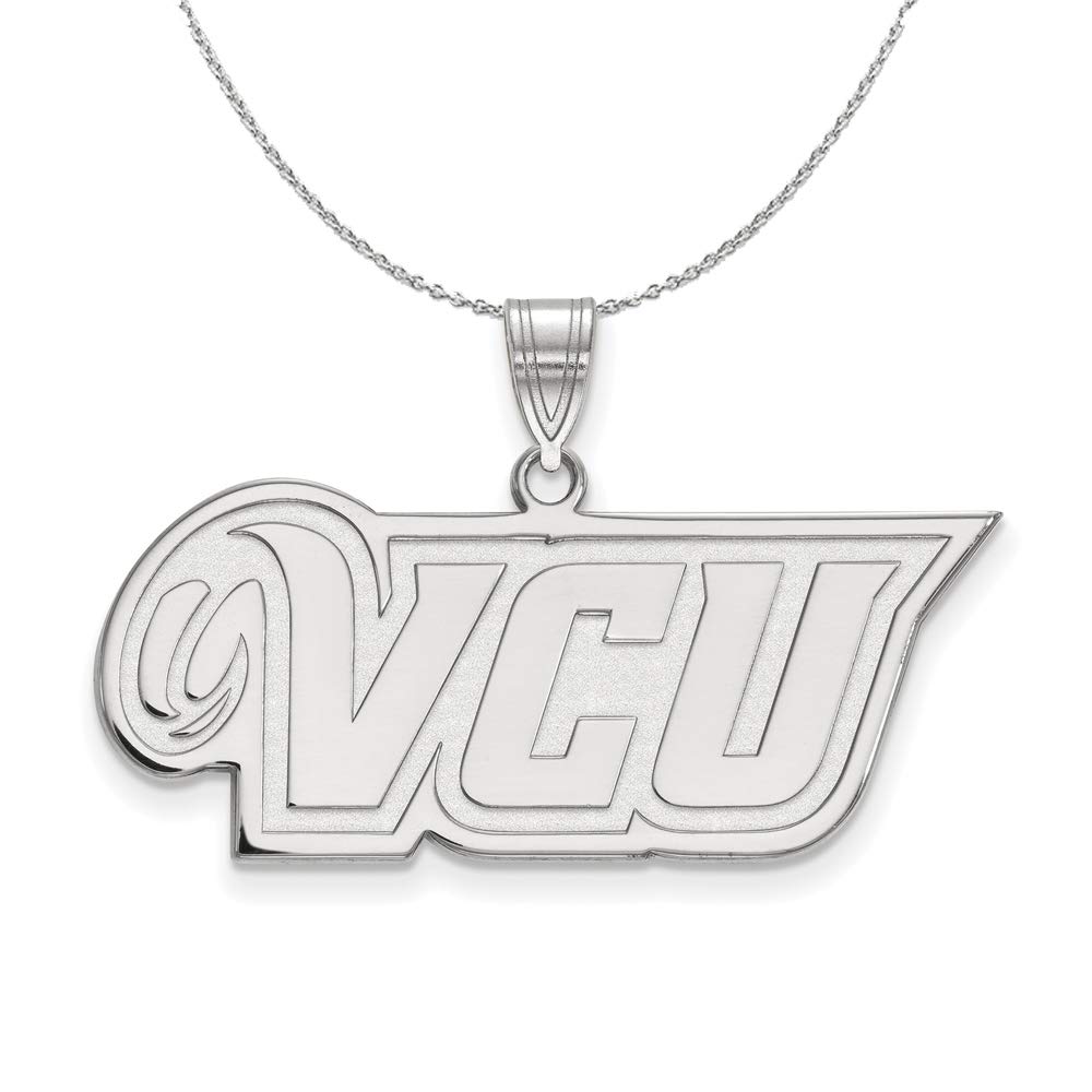 Virginia Commonwealth University VCU Black Bow Sterling Silver Pendant Necklace - Perfect for Graduation Gifts, Alumni Pride & School Spirit Jewelry