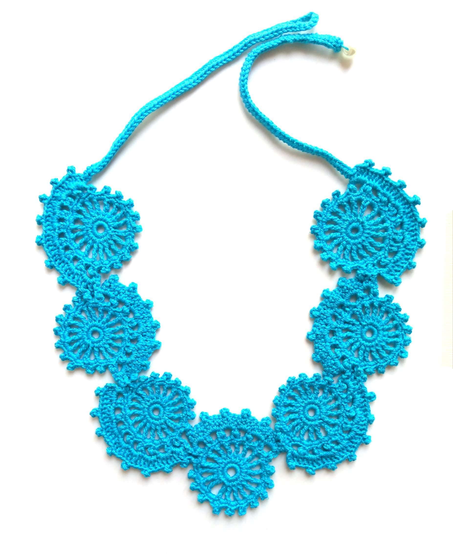 Elegant Lace Crochet Necklace - Beige or Turquoise Boho Chic Jewelry for Women, Perfect for Weddings, Parties & Everyday Wear