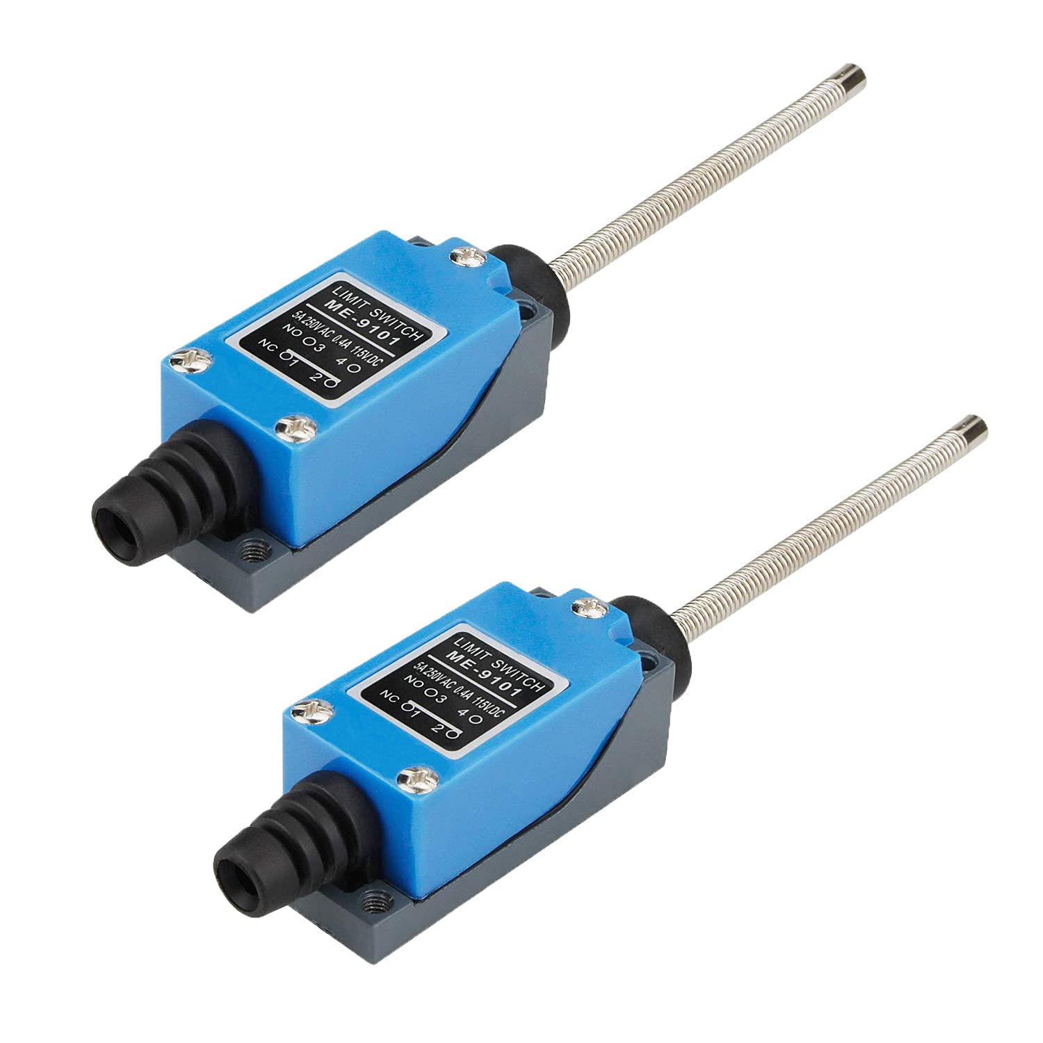 2PCS ME-9101 Momentary Limit Switch with Flexible Coil Spring Rod - NC/NO CNC Mill Laser Plasma Router Switch for Arduino Projects | Perfect for Industrial Automation & DIY CNC Machines