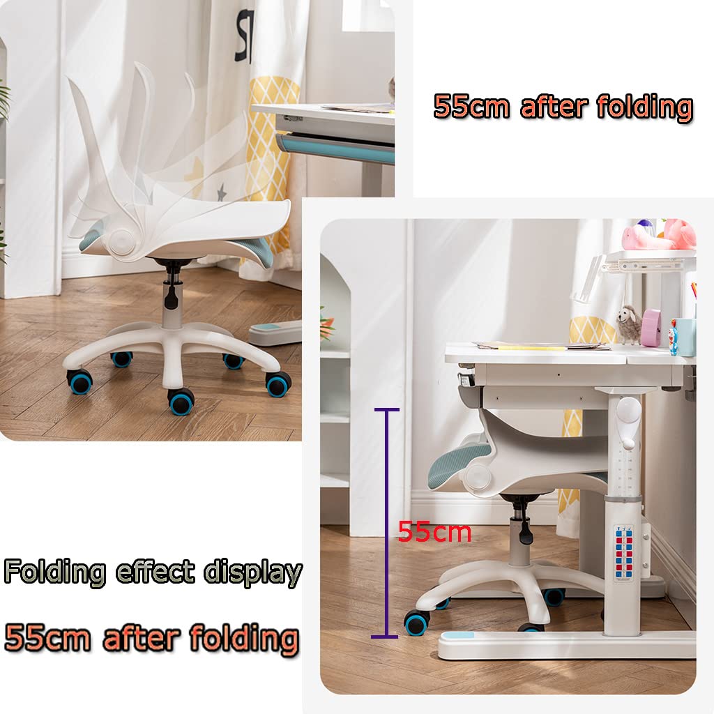 Ergonomic Folding Office Chair with Swivel & Rollers - Comfortable, Easy to Install, Heavy Duty for Home & Workspace - Perfect for Small Spaces, Guest Seating & Temporary Workstations