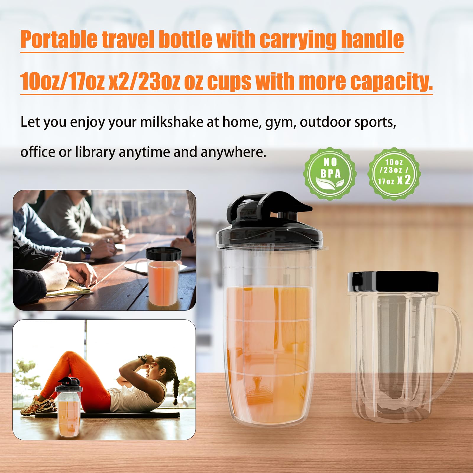 **Premium Mini Bullet Blender - 12-Piece Personal Blender Set for Smoothies, Shakes & Grinding - Includes 10oz, 17oz (x2) & 23oz Portable Cups (Silver) - Perfect for Kitchen, Gym & On-the-Go Blending**