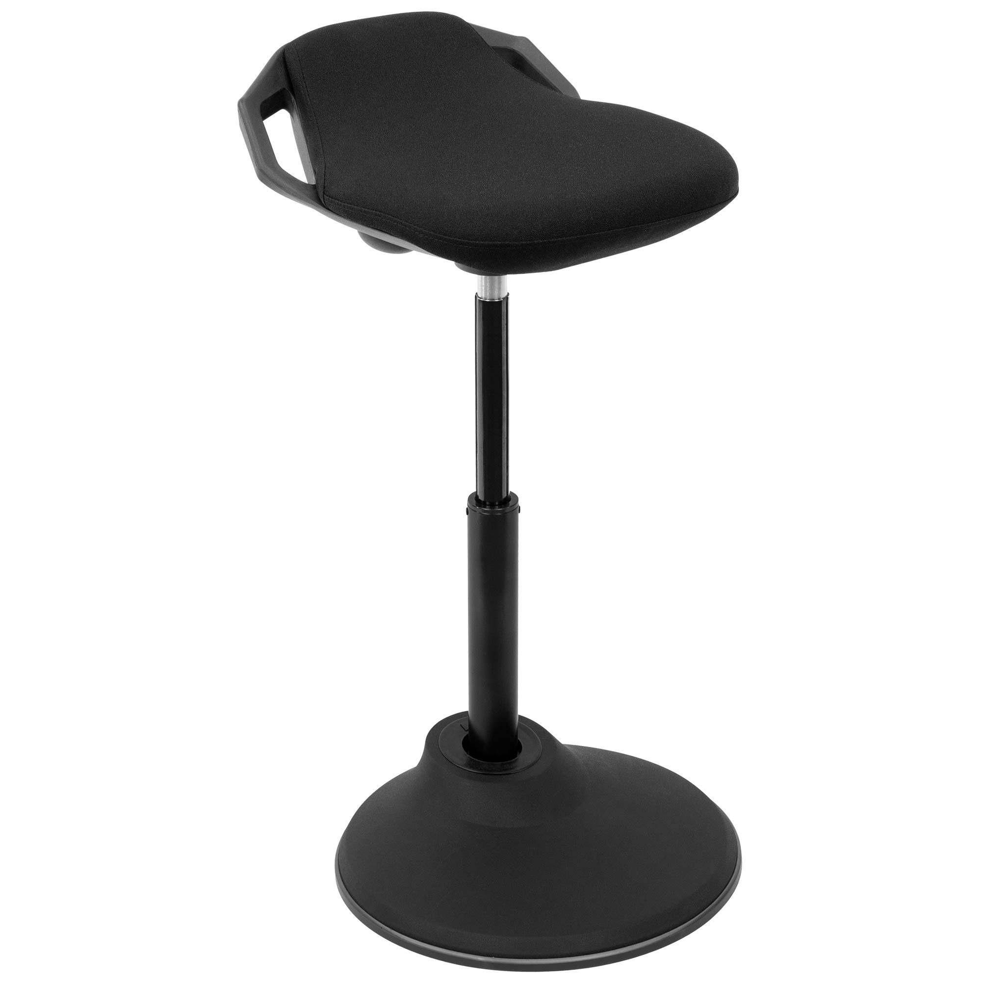 Mount-It! Ergonomic Sit Stand Stool with 360° Tilt - Adjustable Height Leaning Chair for Standing Desks, Airlift 360° Sit-Stand Balance Chair with Non-Slip Weighted Base (Black) - Perfect for Office, Home & Gaming Workstations