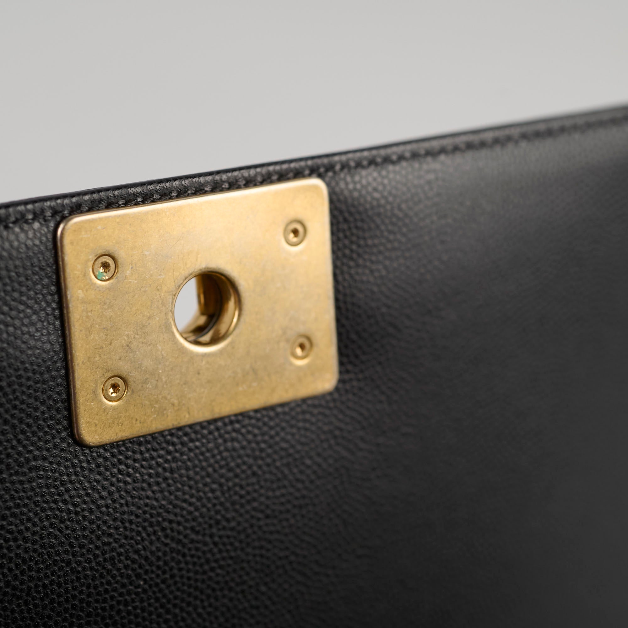 Chanel Old Medium Boy Bag Black Caviar Gold Hardware - Luxury Designer Handbag for Women, Perfect for Evening Parties & Special Occasions