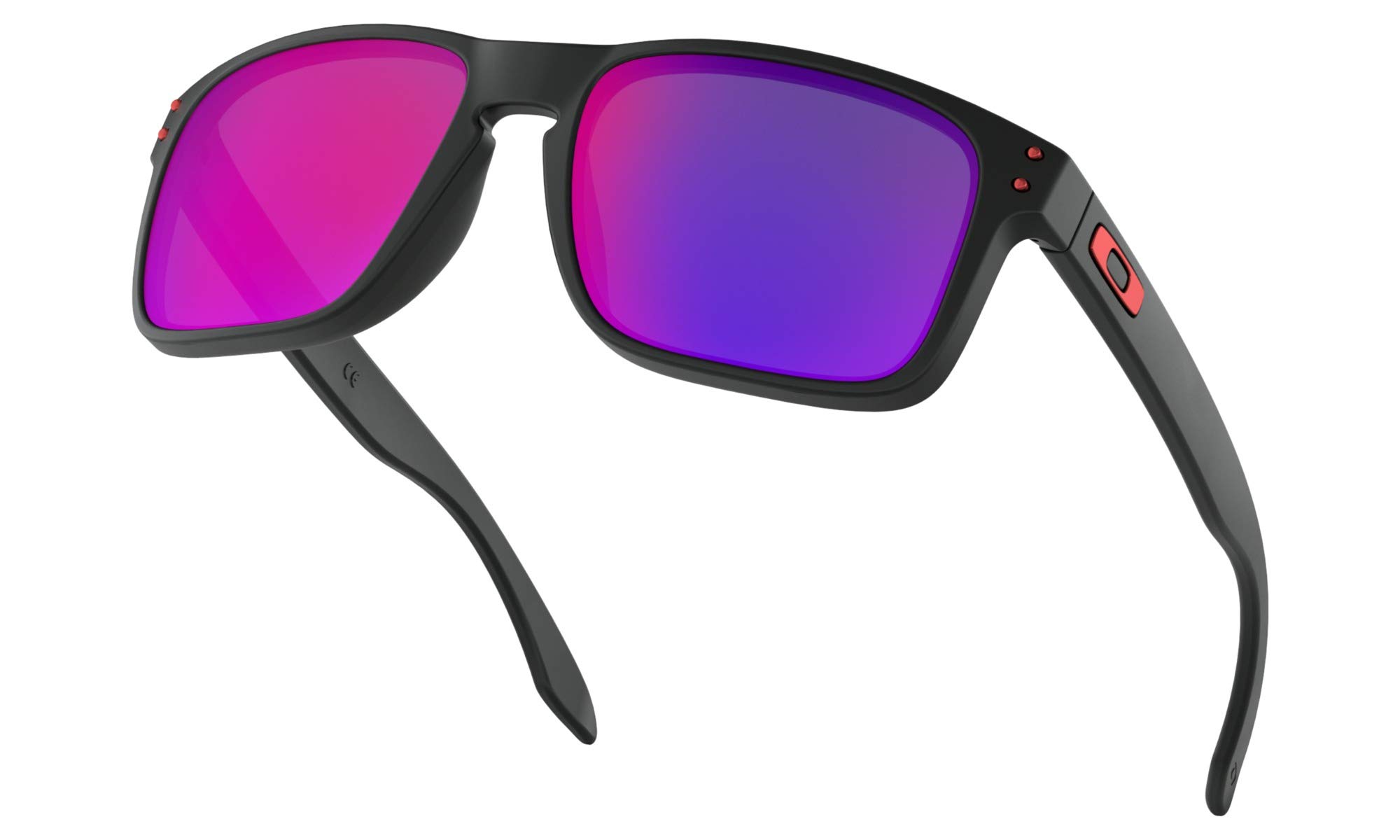 Oakley Holbrook Sunglasses - Matte Black Frame with Positive Red Iridium Lens - Includes Lens Cleaning Kit & Flag Microbag - Perfect for Outdoor Sports, Driving & Summer Fashion