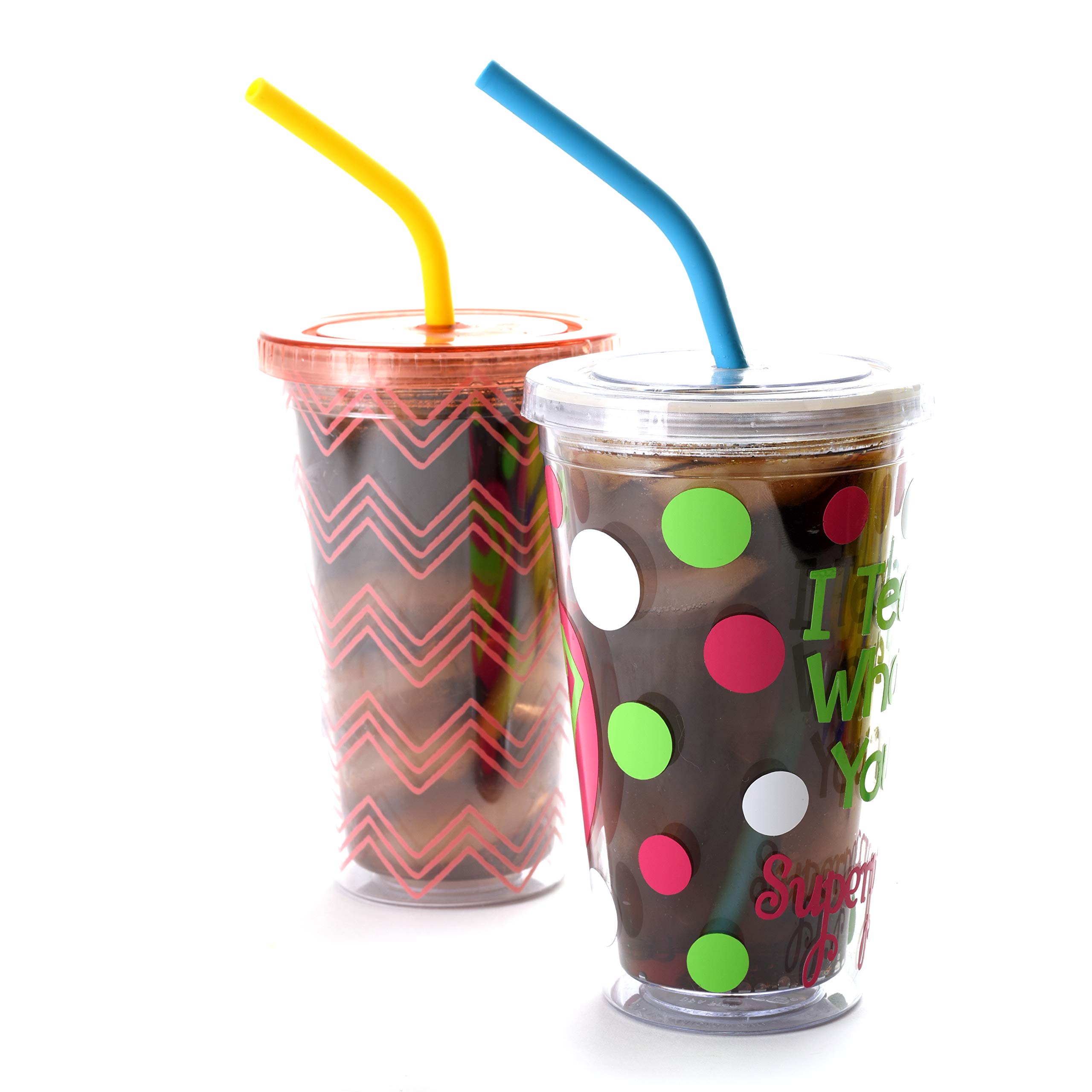 Norpro 471 Reusable Slim Silicone Drinking Straws with 2 Cleaning Brushes - Eco-Friendly, BPA-Free, Flexible & Durable for Smoothies, Iced Coffee, Cocktails & Home/Office Use