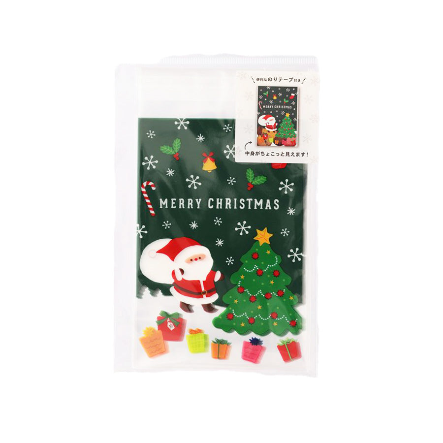 TSUTSUMU Christmas Sealing Bags 13x9cm (5x3.5in) - 8 Pack Eco-Friendly Green Gift Wrapping Pouches - Perfect for Holiday Presents, Party Favors & Small Item Storage