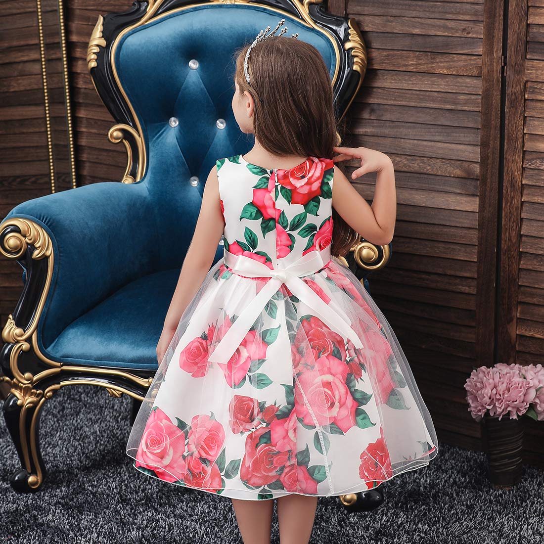 Girl's Ruffled Lace Party Dress for Kids - Elegant Flower Girl & Bridesmaid Dresses for Weddings, Birthday Parties & Special Occasions