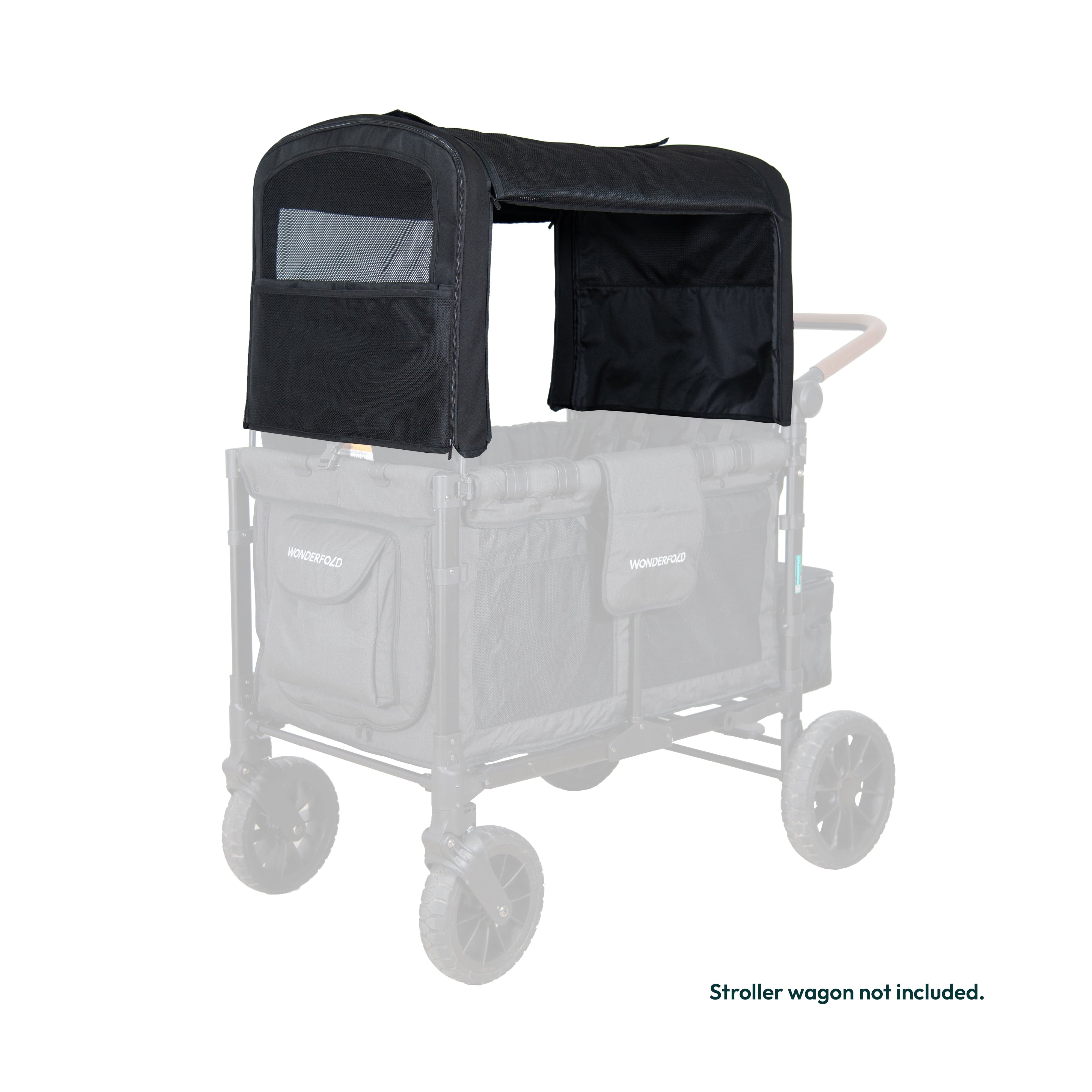 Wonderfold Wagon Flex Canopy Series - 4-in-1 Foldable Stroller Wagon for Kids, Beach, Shopping & Outdoor Adventures | All-Terrain Baby Stroller with UV Protection Canopy & Storage Basket