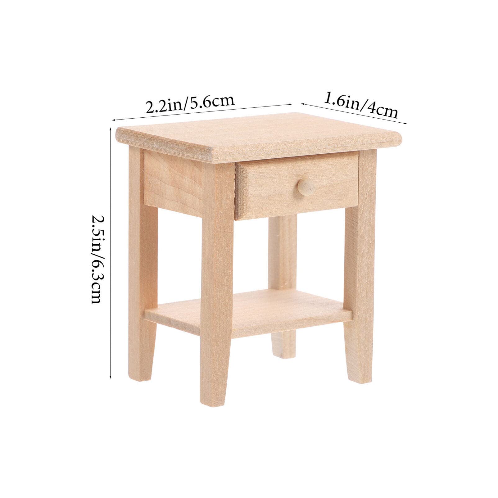 1:12 Scale Zerodeko Dollhouse Night Stand - Miniature Wooden Bedside Table for Dollhouse & Display - Perfect for Dollhouse Bedrooms, DIY Miniature Projects & Collectors