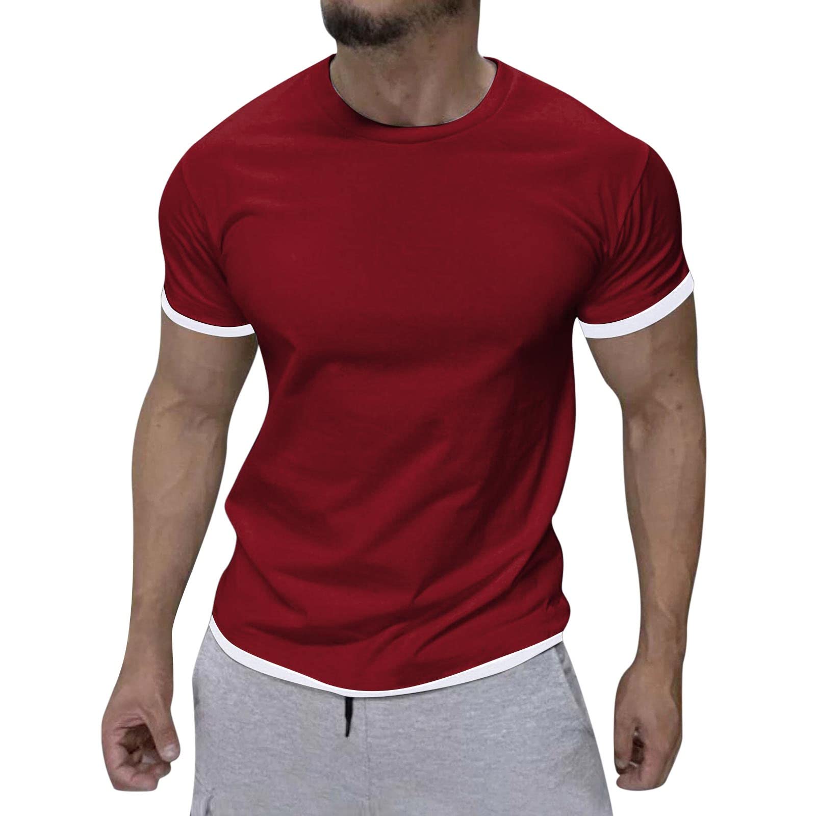 **Men's Casual Long & Short Sleeve T-Shirts - Medium Size, Relaxed Fit - Perfect for Everyday Wear, Gym, and Outdoor Activities**