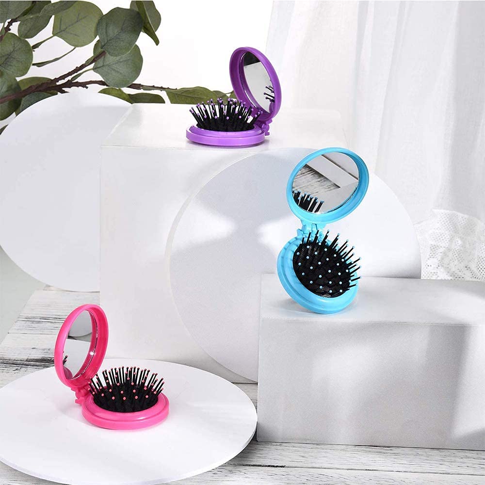 Unicorn Hair Brush Set with Massage Comb & Mirror - Cute Styling Tools for Girls, Perfect Birthday Gift (Pack of 2) - Ideal for Home, Travel & Salon Use