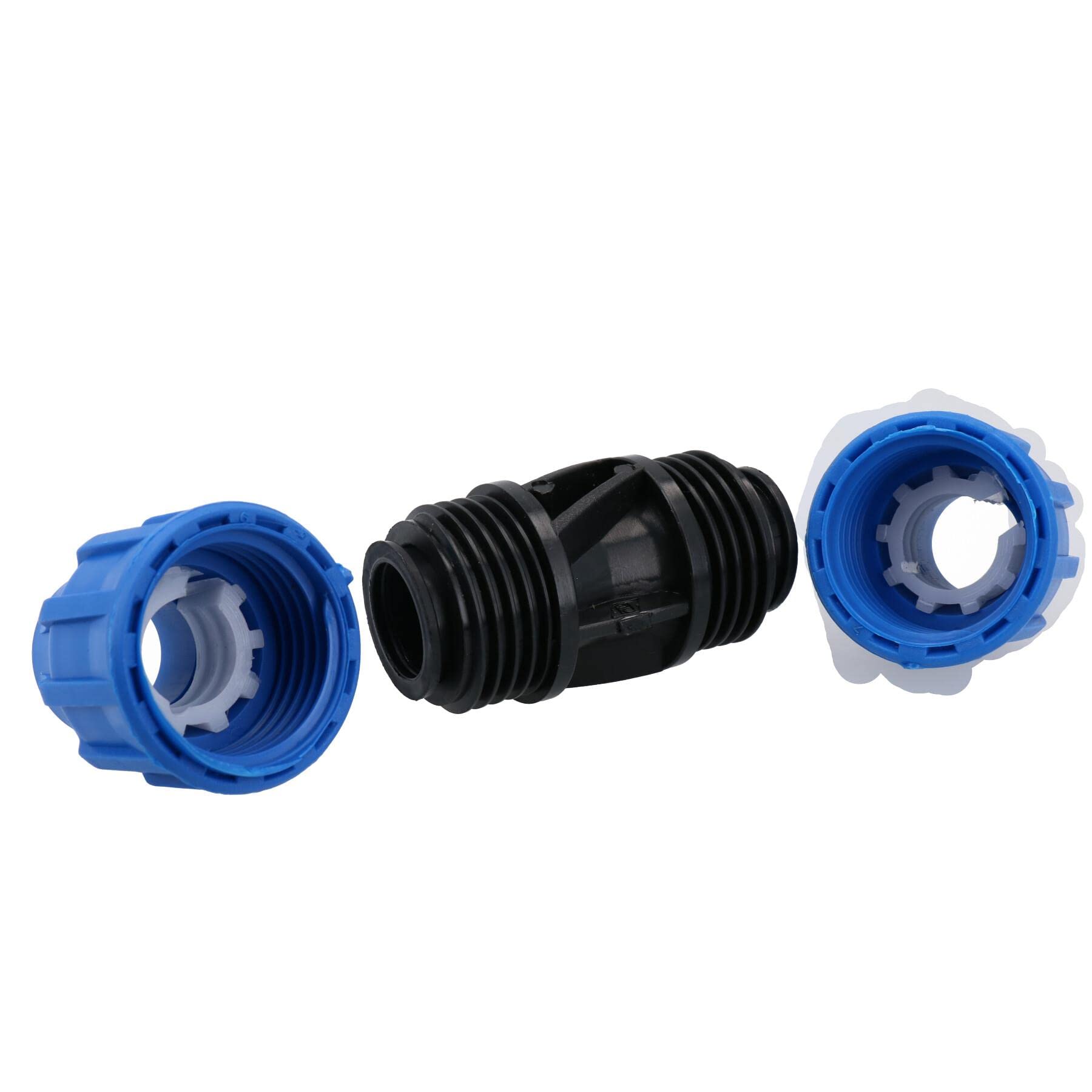 20 x 20mm MDPE Straight Pipe Compression Fitting Coupling Connector - 10 Pack - for Water Supply, Irrigation & Plumbing Systems