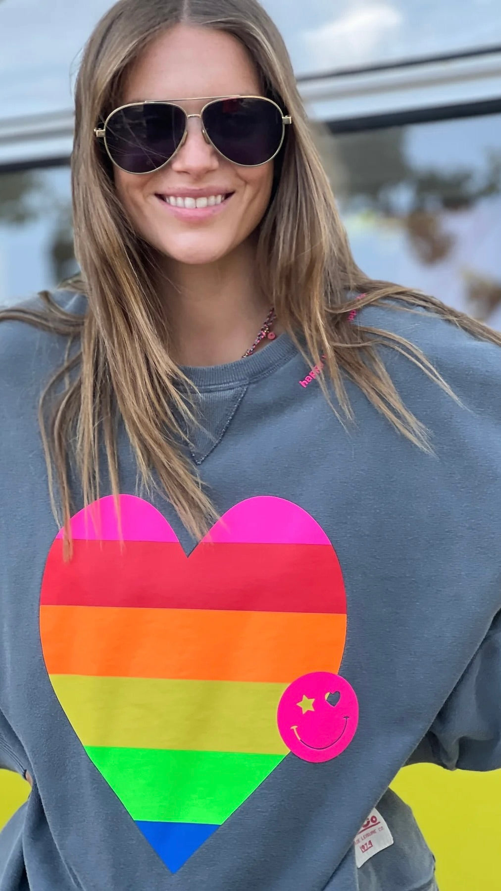 Vintage Heart Sweater Charcoal Gray - Cozy & Stylish Knit Pullover for Women | Perfect for Fall, Winter & Casual Outings