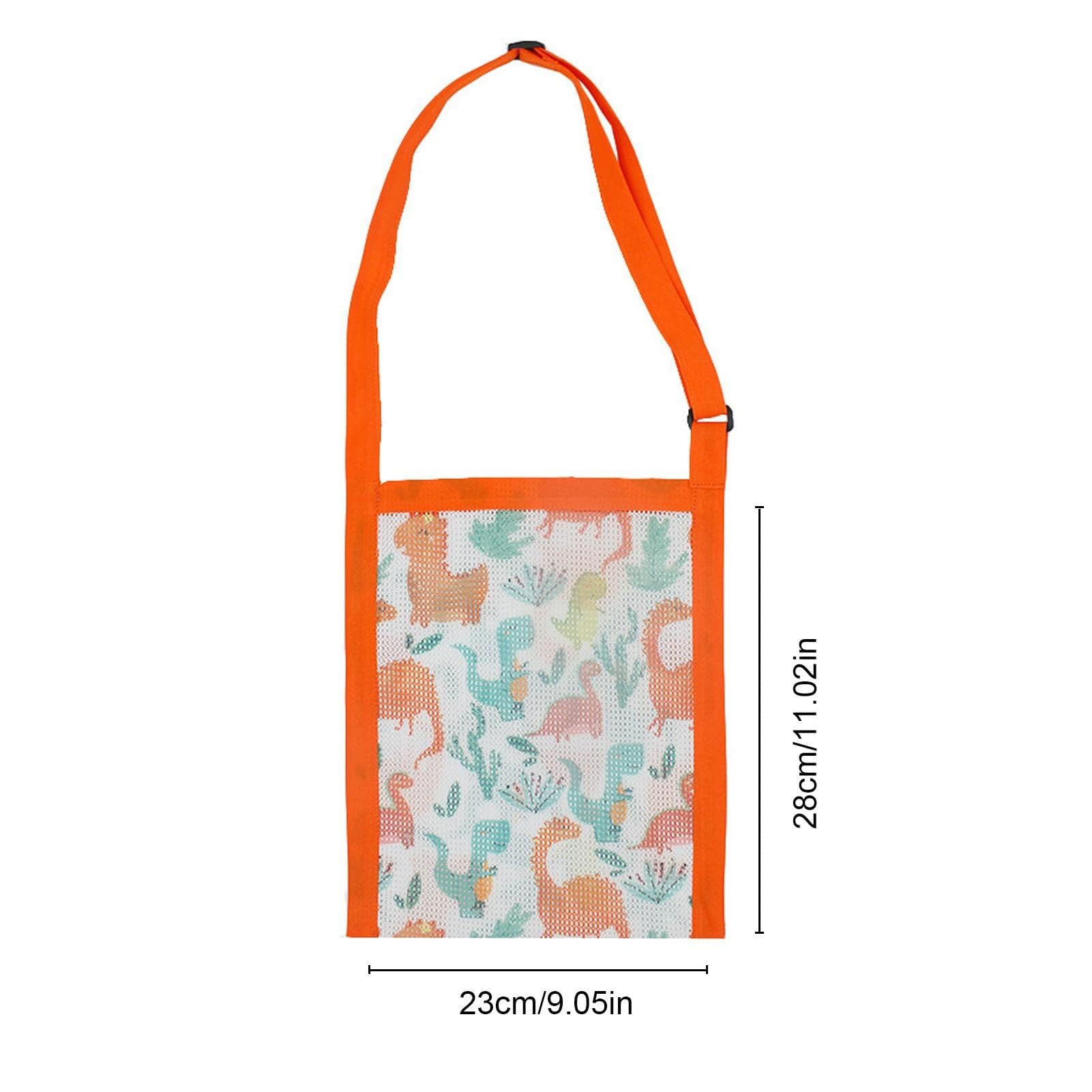 GEUGECY Kids Mesh Beach Bag - Colorful Sand Toys & Shell Shoulder Bag, Foldable Seashell Collecting Net Bag for Boys & Girls - Perfect for Beach Trips, Poolside Fun, and Outdoor Adventures
