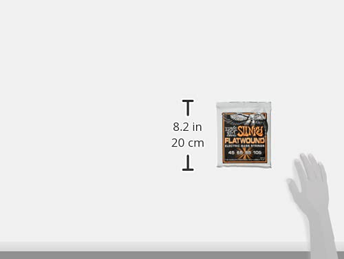 Ernie Ball Hybrid Slinky Flatwound Bass Guitar Strings 45-105 Gauge (P02813) - Smooth Playability & Warm Tone for Jazz, Funk & Studio Recording