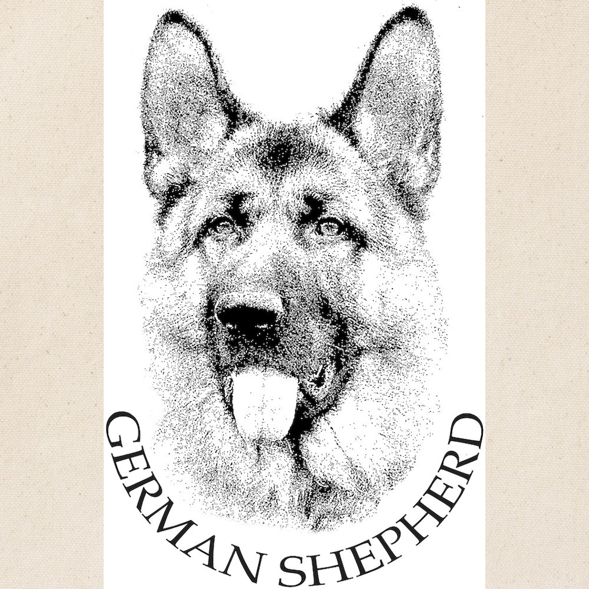 German Shepherd Tote Bag - Natural Canvas Reusable Shopping Bag for Groceries, Beach, Work & School | Eco-Friendly & Durable