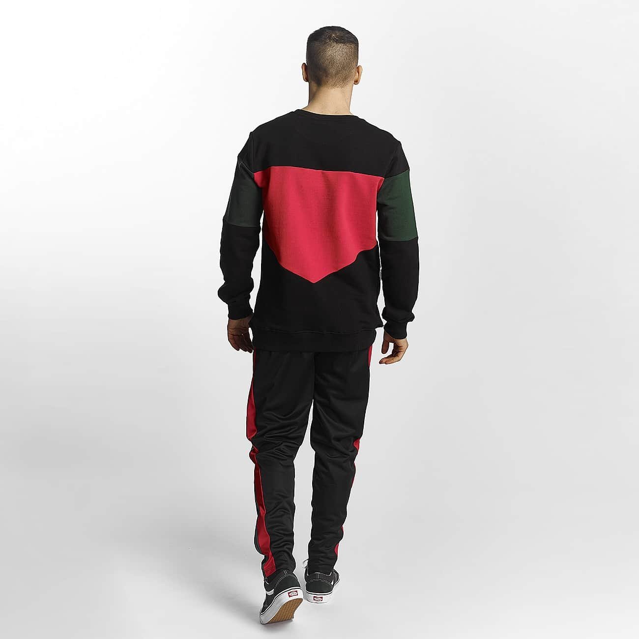 Vasco Cotton Sweatpants for Men - Black/Red Colorblock Joggers | Comfortable Casual Lounge Pants for Home, Gym & Streetwear Fashion