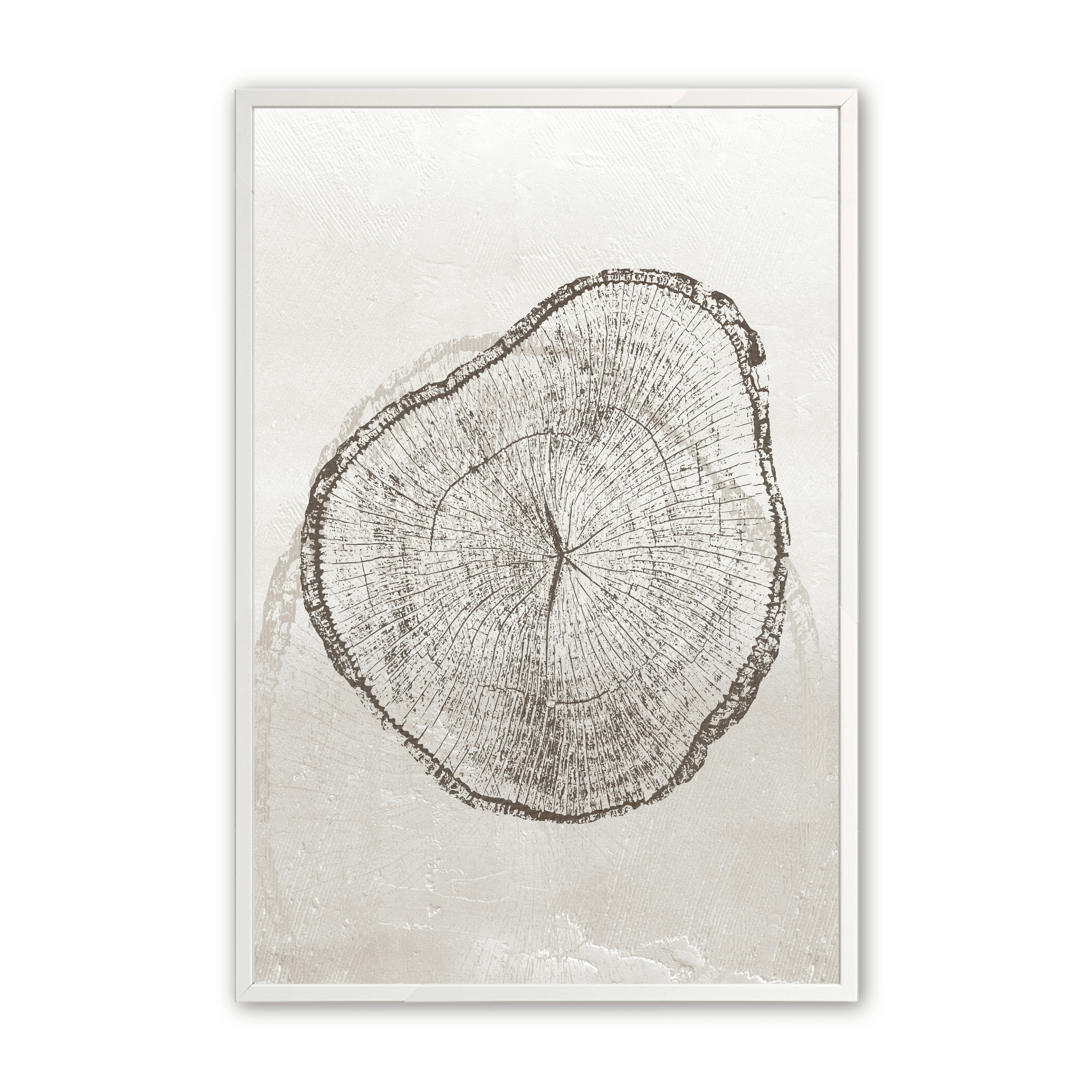Beige Tree Ring Prints Set of 3 - Modern Woodland Wall Art Decor for Living Room, Bedroom & Nursery - Nature-Inspired Home Decor
