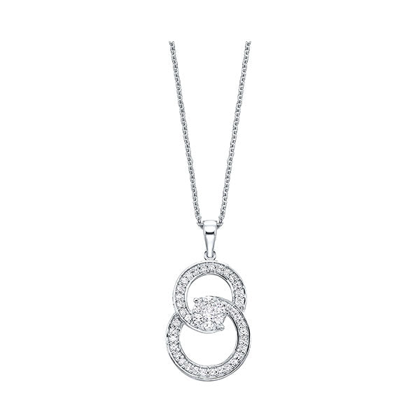 10KT White Gold Diamond Pendant (1/2CTW) - Elegant Necklace for Women, Perfect for Anniversaries, Weddings & Special Occasions