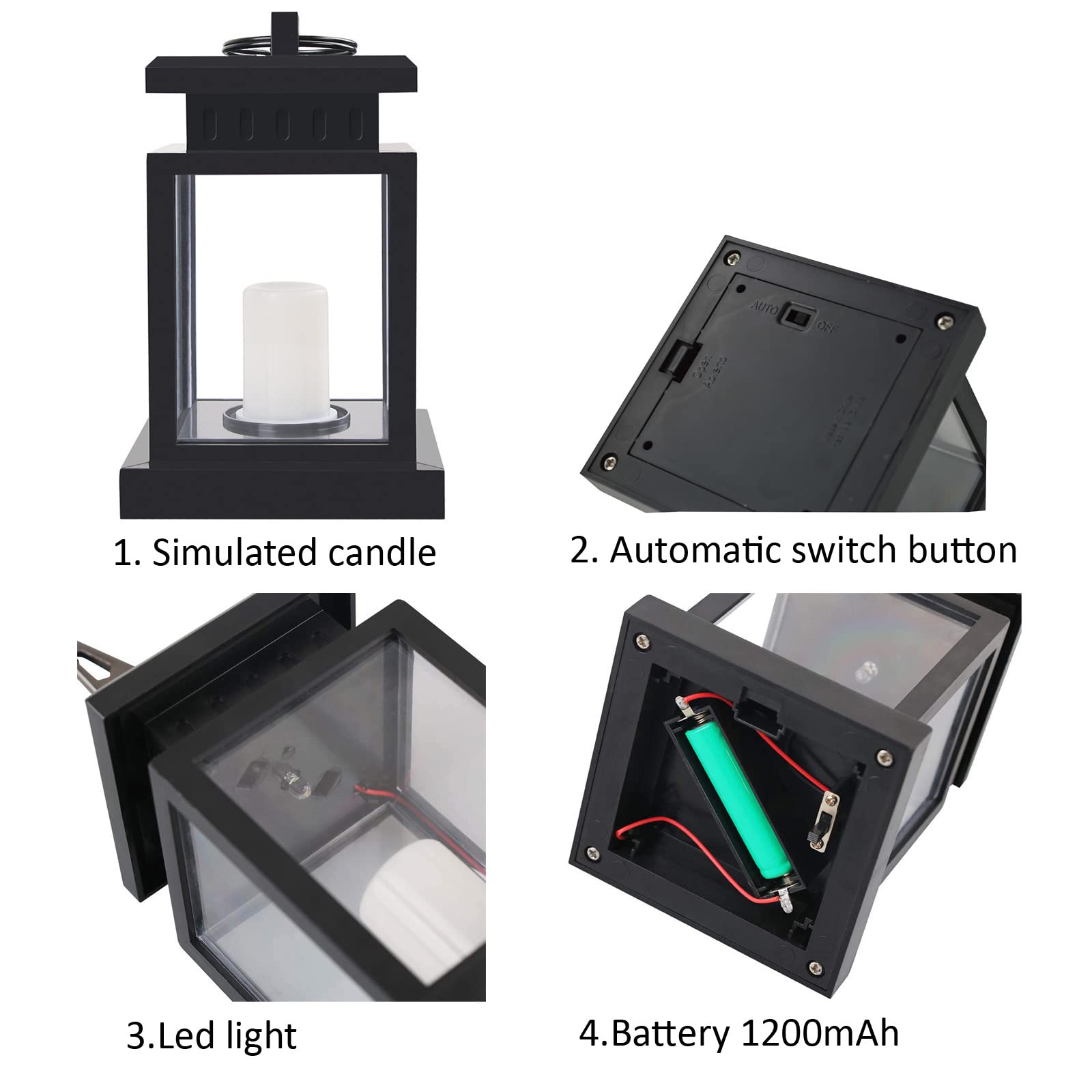 Solar Powered Outdoor Waterproof LED Lanterns - Flameless Flickering Candle Lights for Garden, Yard, Patio, Table & Umbrella Decor - Weatherproof Hanging Solar Lights for Camping, Parties & Outdoor Events