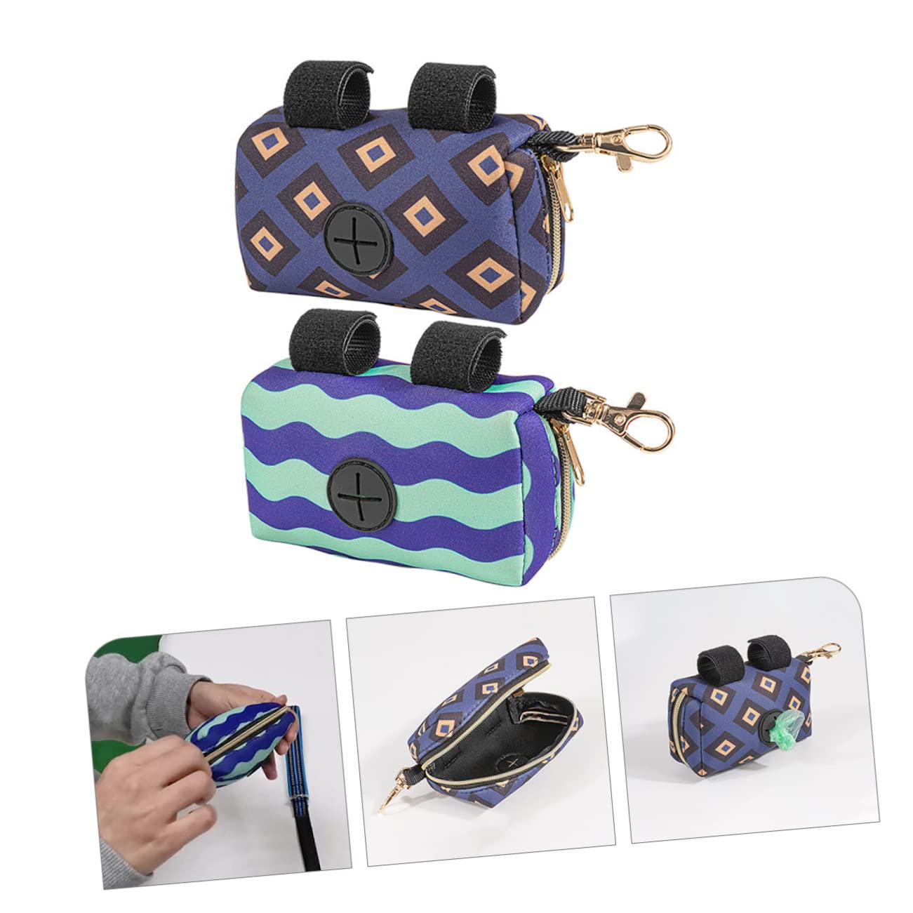 Hohopeti 2-Pack Newborn Diaper Bag Dispenser - Portable Baby Diaper Trash Bag Holder for Boys & Girls - Perfect for Travel, Outings & Nursery Organization