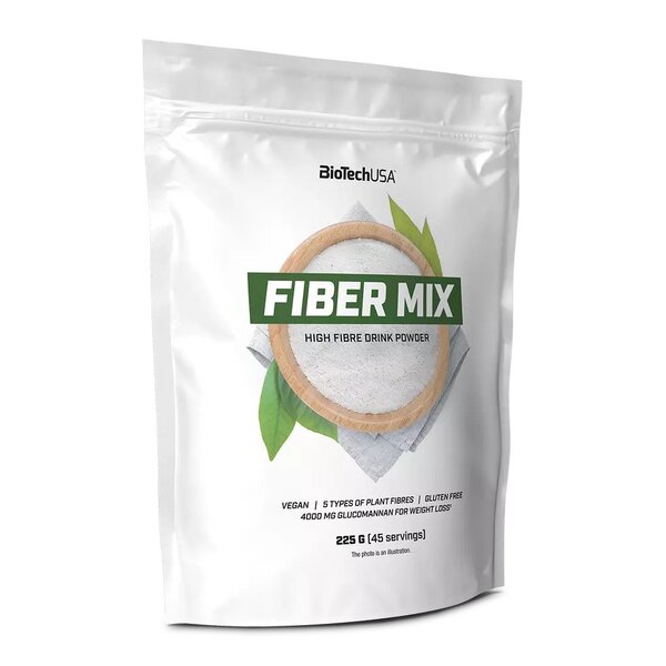 BioTechUSA Fiber Mix - Unflavored Dietary Supplement Powder 225g | Supports Digestion & Gut Health | Ideal for Smoothies, Baking & Healthy Recipes