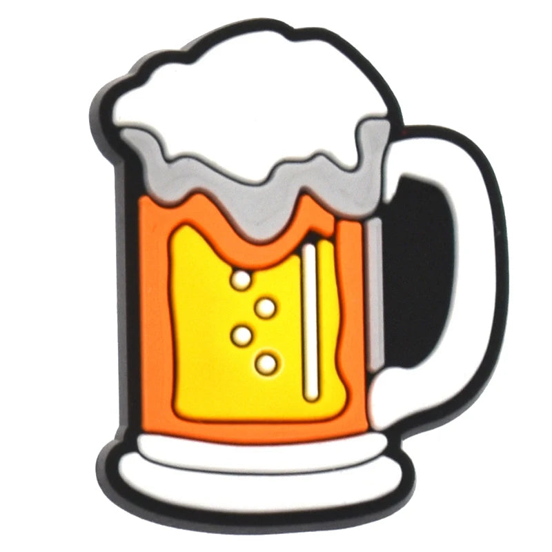 PVC Beer Shoe Charms for Crocs - 1pc Decorative Badge for Men, Women & Kids - Fun Accessory for Sandals, Shoes & Jeans - Perfect Christmas Gift for Beer Lovers