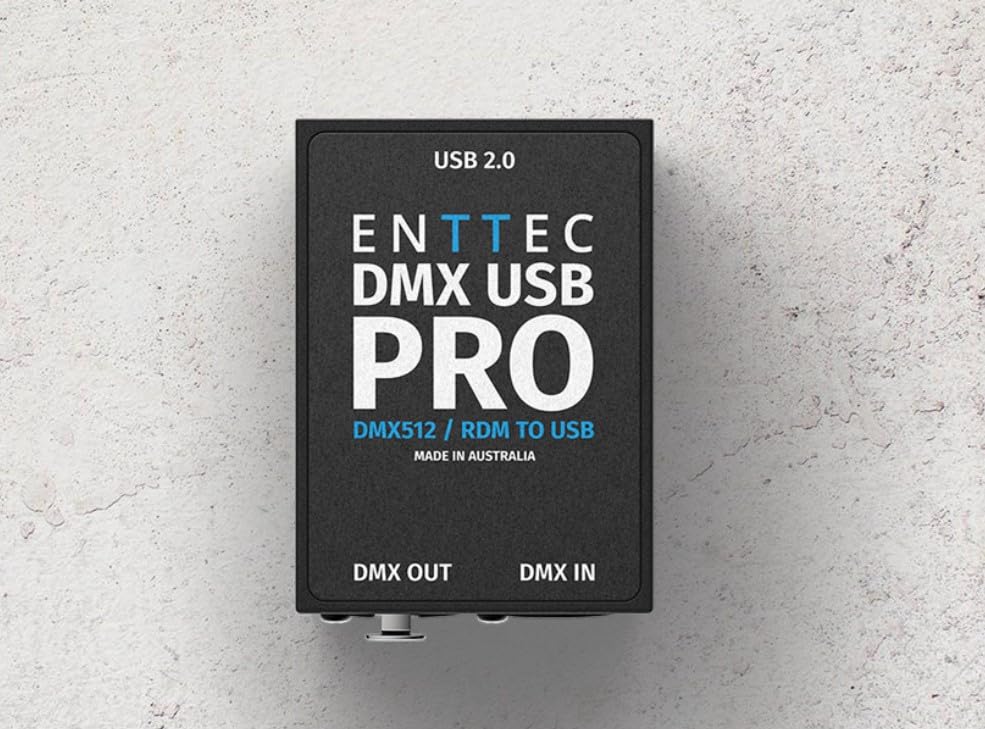 ENTTEC DMX USB Pro 512-Channel USB to DMX Interface Converter for Stage Lighting & LED Control - Perfect for DJ Shows, Theater Productions, and Event Lighting