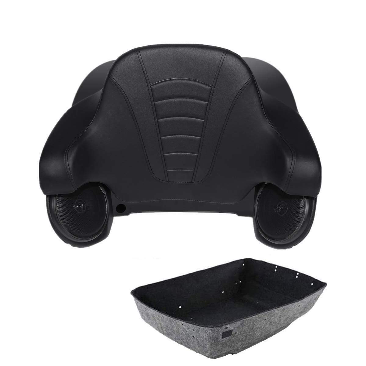 Premium TCMT King Tour Pack Trunk with Wrap-Around Backrest & Rear Speakers - Compatible with Harley Touring Models (2014-2023) - Perfect for Road King, Road Glide, Street Glide & Electra Glide - Enhance Comfort & Sound on Long Rides