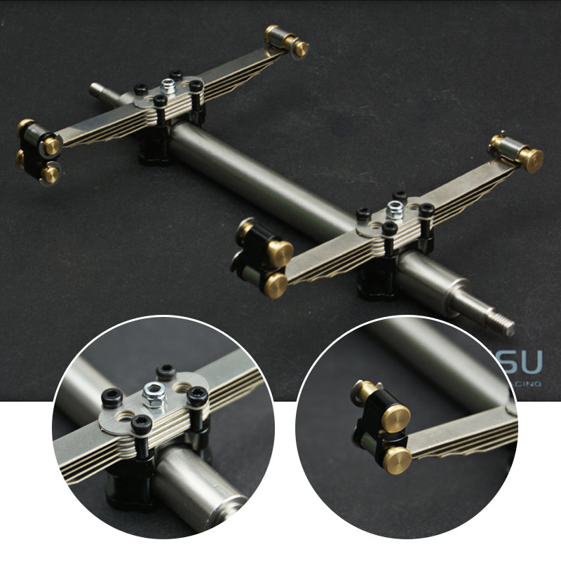 1/14 Scale Metal Air Suspension Axle with Tyres & Hub - Spare Part for LESU A0020 Hydraulic Trailer Plate DIY RC Truck - Perfect for Crawler, Off-Road & Heavy-Duty Simulation Scenes