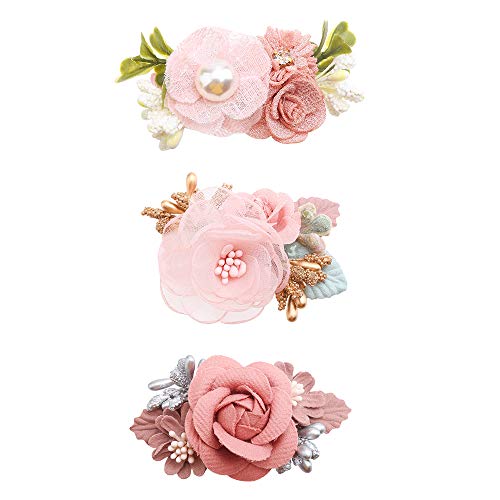 Lightweight Floral Hair Clips Set for Baby Girls - 3pcs Boutique Alligator Hair Bows with Fully Lined Design, Perfect for Toddlers & Teens - Ideal for Birthday Gifts, Party Accessories & Everyday Hair Styling