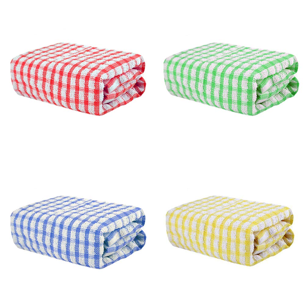 Hemoton 4-Pack Cotton Dish Cloths - Super Absorbent & Reusable Kitchen Towels for Washing Dishes, Cleaning Countertops & Drying Hands - Soft & Durable for Everyday Kitchen Use