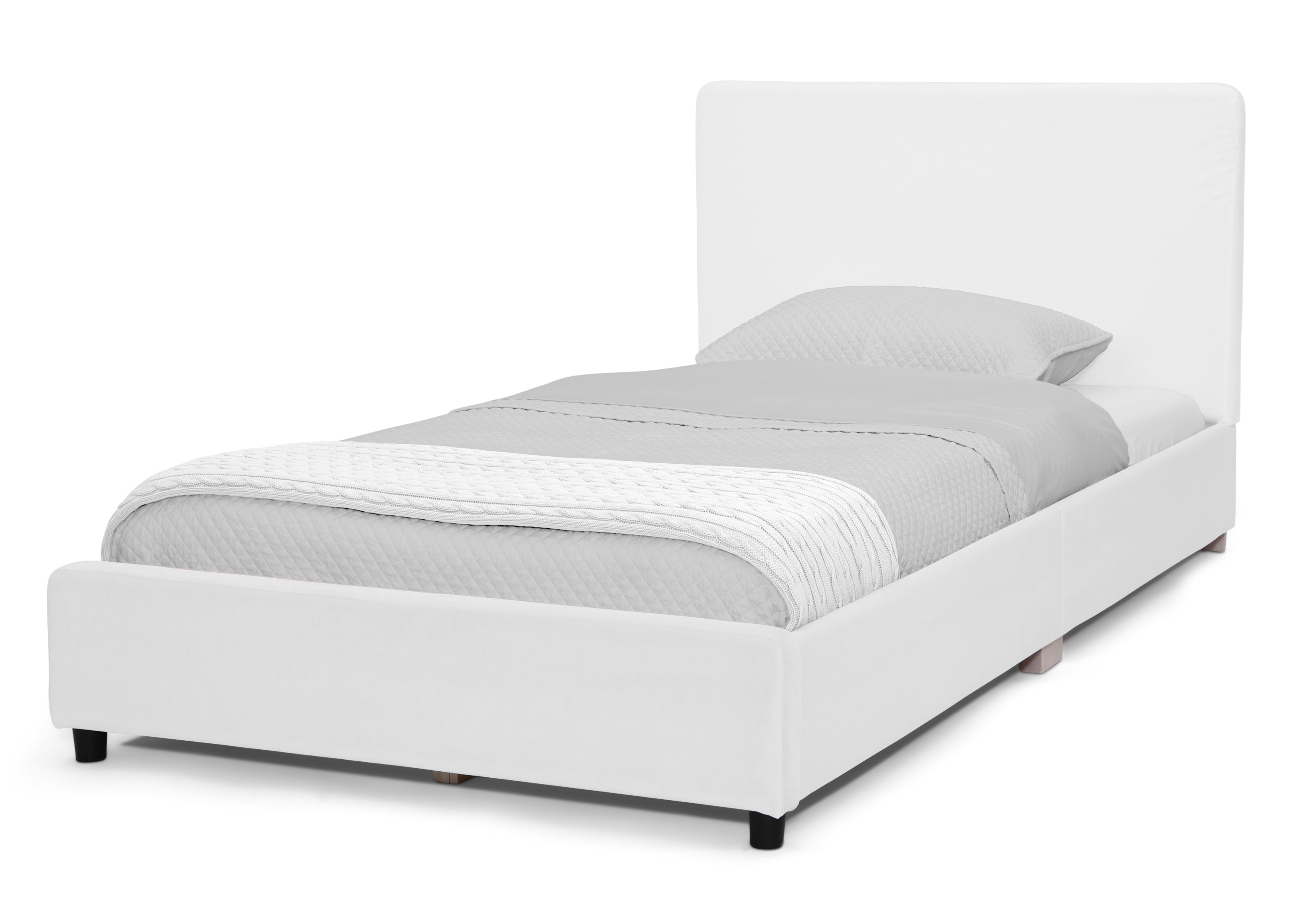 Upholstered Twin Bed with Headboard - Soft Fabric Bed Frame for Kids & Teens - Perfect for Bedrooms, Dorms & Guest Rooms