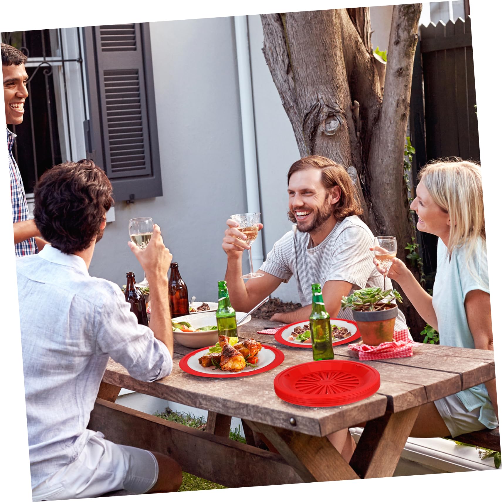 10-Piece Grill Plate Set - Durable BBQ Tray & Lightweight Plate Holder for Outdoor Picnics, Camping & Backyard Parties - Reusable BBQ Accessories & Paper Plate Holders - Perfect for Grilling, Tailgating & Family Gatherings