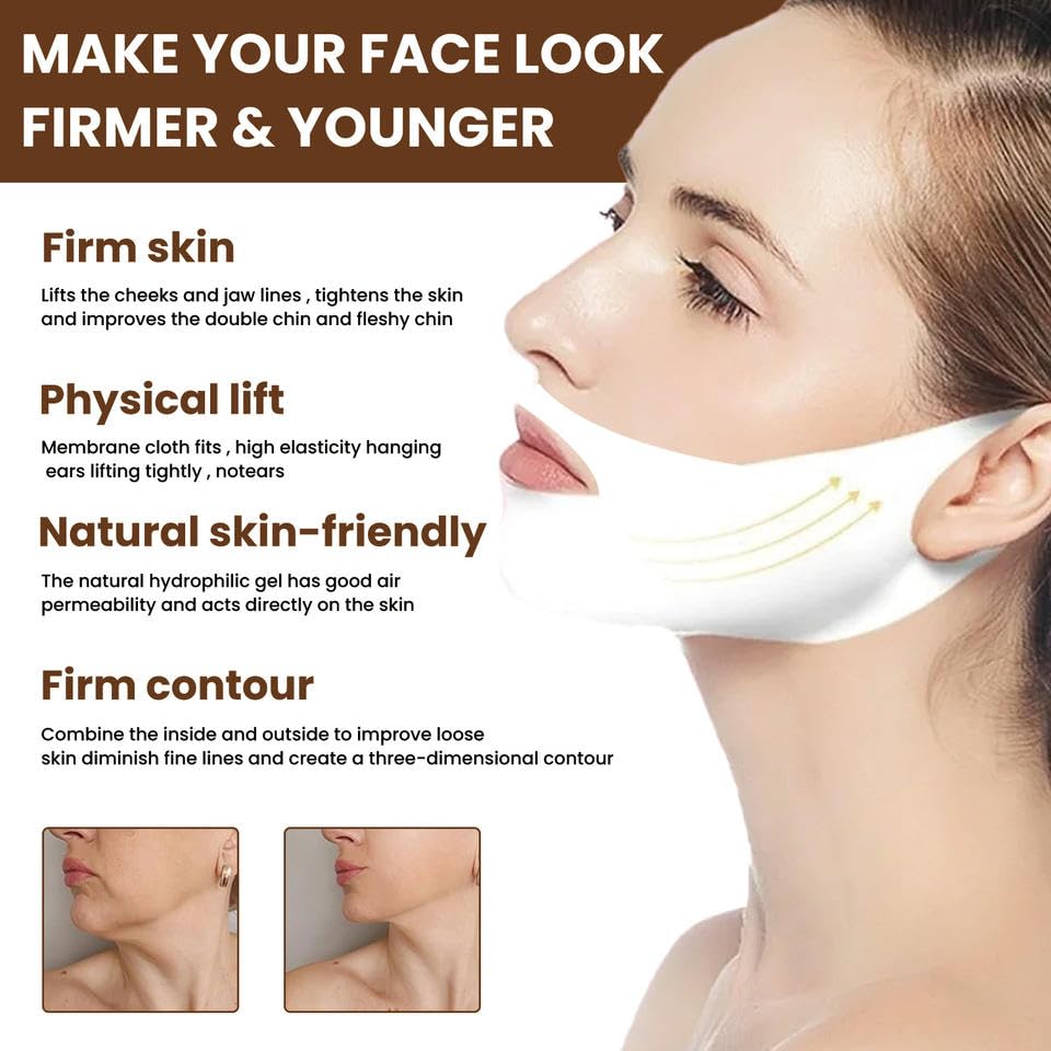 Boxania® Double Up V Lifting Mask - Anti-Aging Face & Chin Lifting Mask for Women, Reduces Double Chin, Wrinkles & Smile Lines - 1 PC - Perfect for Home Spa, Self-Care & Skincare Routine