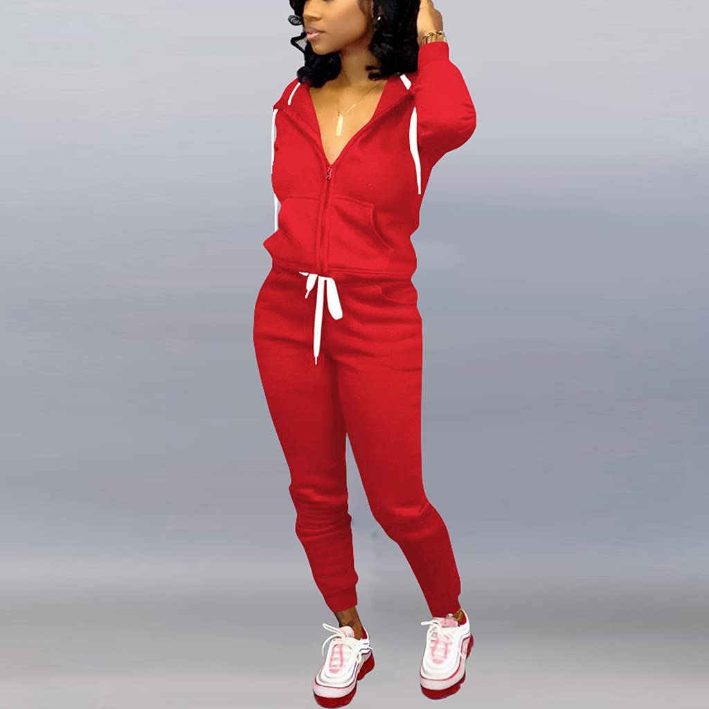 Mrskoala Women's 2-Piece Tracksuit Set - Soft Sweatpants & Hoodie Jogging Suit with Pockets for Workout, Running, Yoga & Lounge Wear - Perfect for Gym, Travel & Casual Outfits