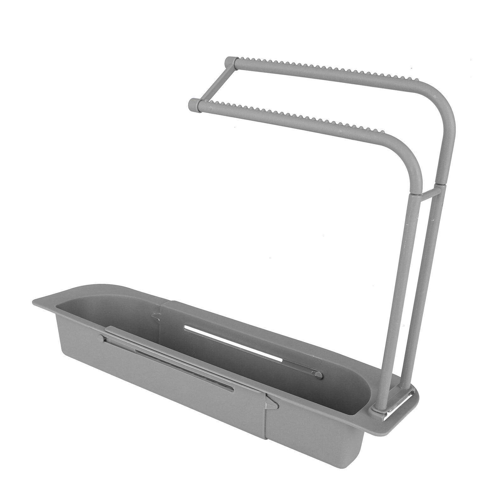 **Expandable Kitchen Sink Rack Shelf - Adjustable Sponge & Dish Drainer, Storage Basket Holder for Kitchen Organization, Cutting Board & Utensil Storage - Perfect for Small Spaces & Apartment Kitchens**