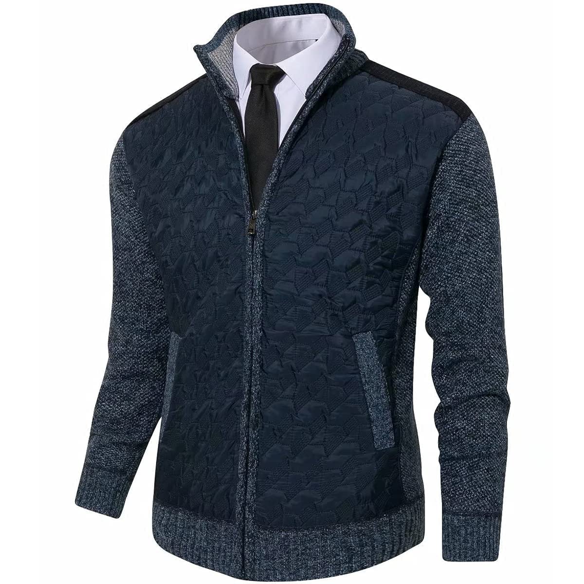 MSMSSE Men's Knitted Cardigan Sweater - Casual Thick Full Zip Sweater Jacket for Men | Winter Warm Coat for Outdoor Activities & Office Wear