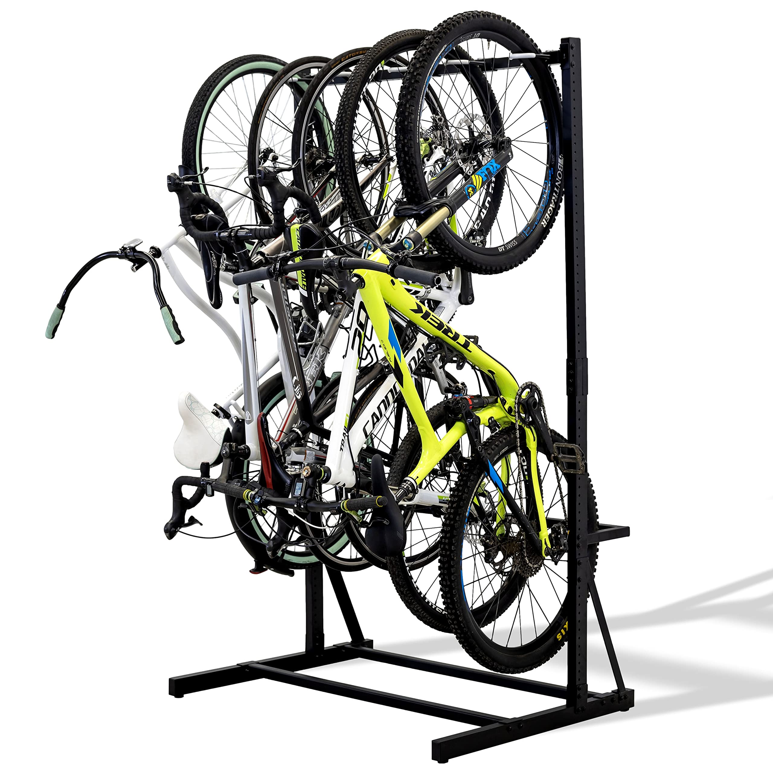 Original G-Bike Teal Triangle Freestanding 5-Bike Storage Rack - Heavy Duty Indoor Garage Floor Stand Bicycle Organizer for Home, Apartment & Cycling Enthusiasts - Perfect Space-Saving Bike Parking Solution