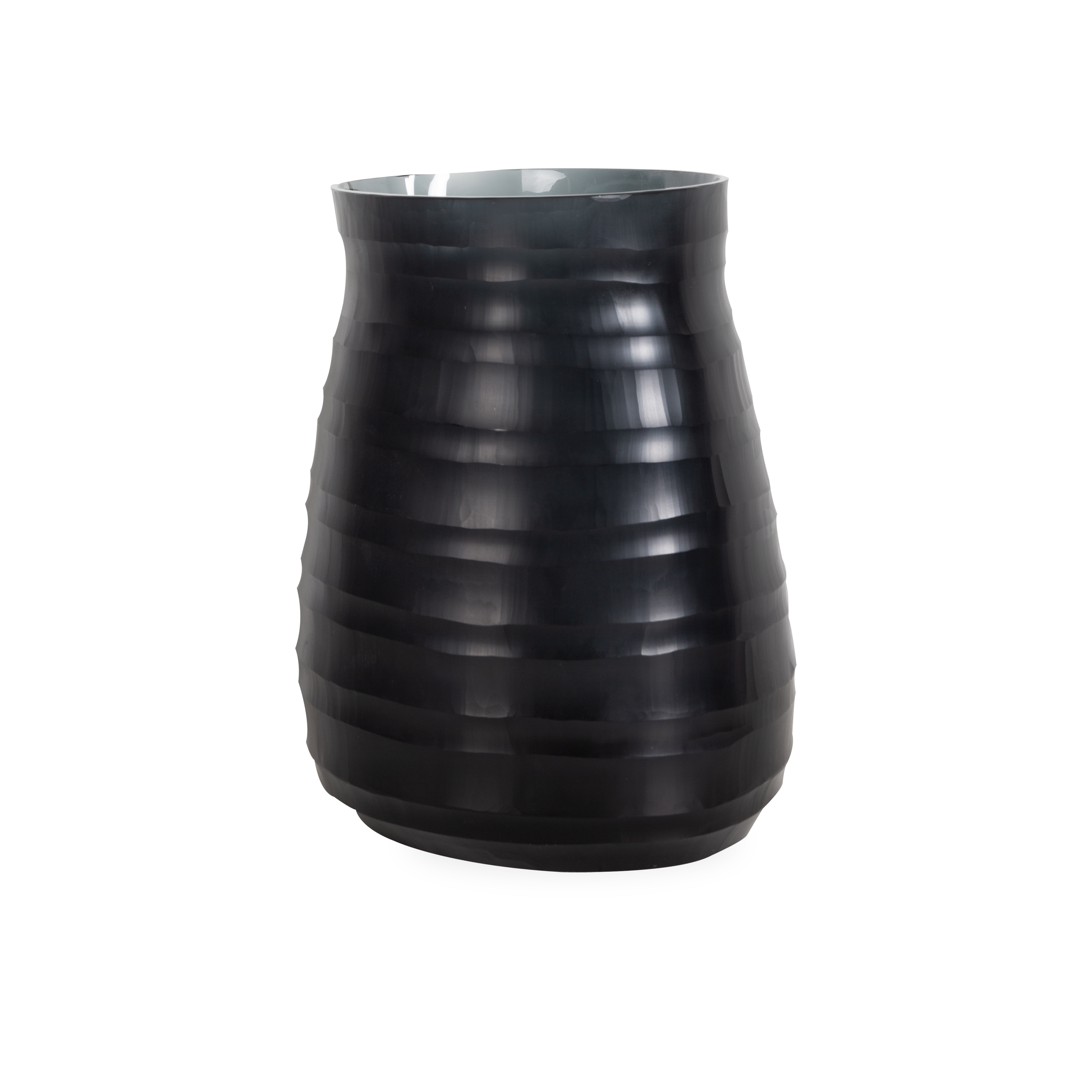 Elegant Ridge Glass Vase - Modern Home Decor for Flowers, Centerpieces & Wedding Decorations - Perfect for Living Room, Dining Table & Special Events