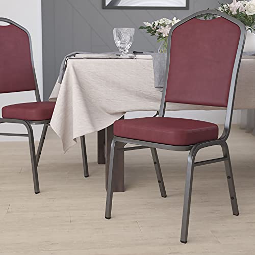 Burgundy Vinyl/Silver Vein Frame