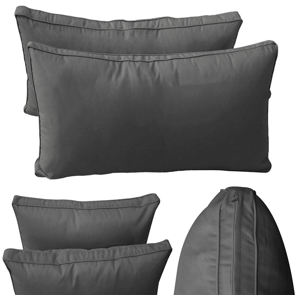 Prolinemax Style2 Queen Size 5-Piece Outdoor Daybed Set with Mattress Cushion & Bolster Pillows - Water-Resistant Pipe Trim Design for Patio, Poolside, or Garden Relaxation