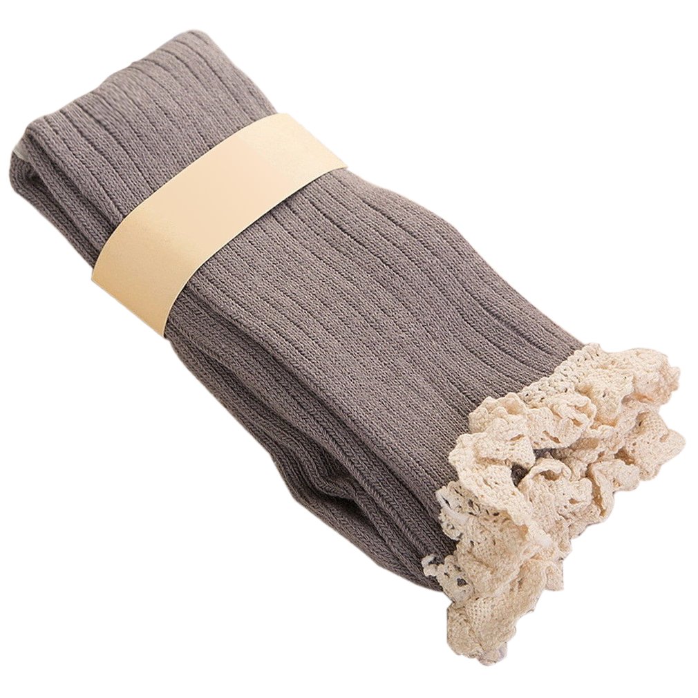 Women's Elegant Crochet Lace Trim Knee High Socks - Soft Comfortable Stockings for Fall/Winter, Perfect for Boots, Dresses & Cold Weather Outfits