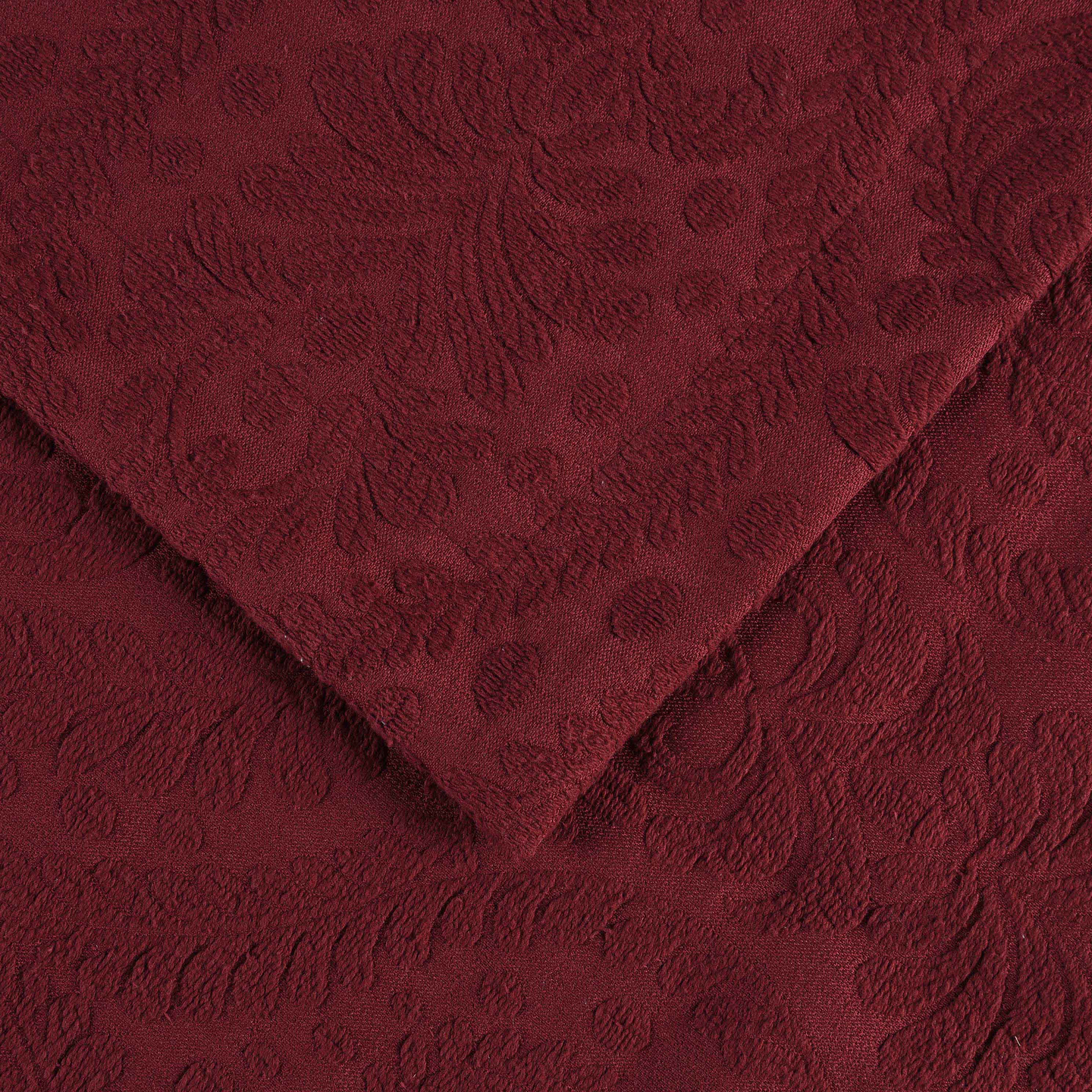 Premium Aspen Cotton Blend Jacquard Woven Floral Bedspread Set with Scalloped Edges - Queen Size Luxury Bedding for Master Bedroom & Guest Room Decor