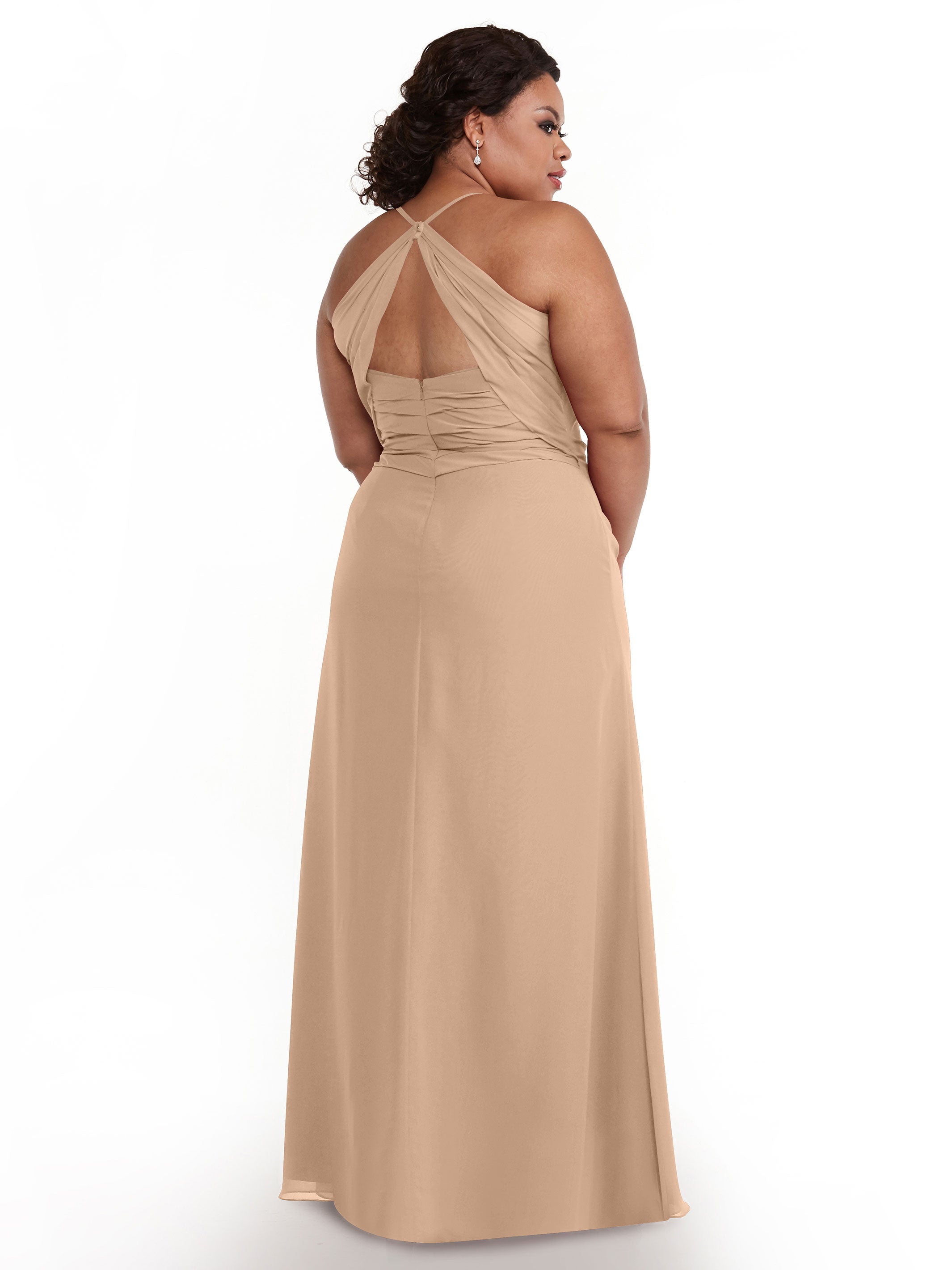 Elegant A-Line Chiffon Bridesmaid Dress with High Slit - Perfect for Weddings, Formal Events & Evening Parties