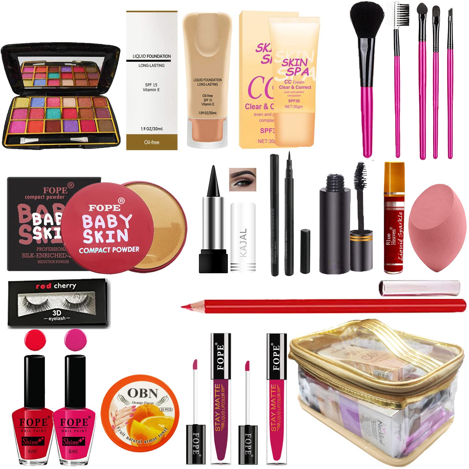 Fope 22-Piece Bridal Makeup Kit Set for Women - Professional Wedding & Special Occasion Cosmetics Accessories | Perfect for Brides, Bridesmaids, and Formal Events
