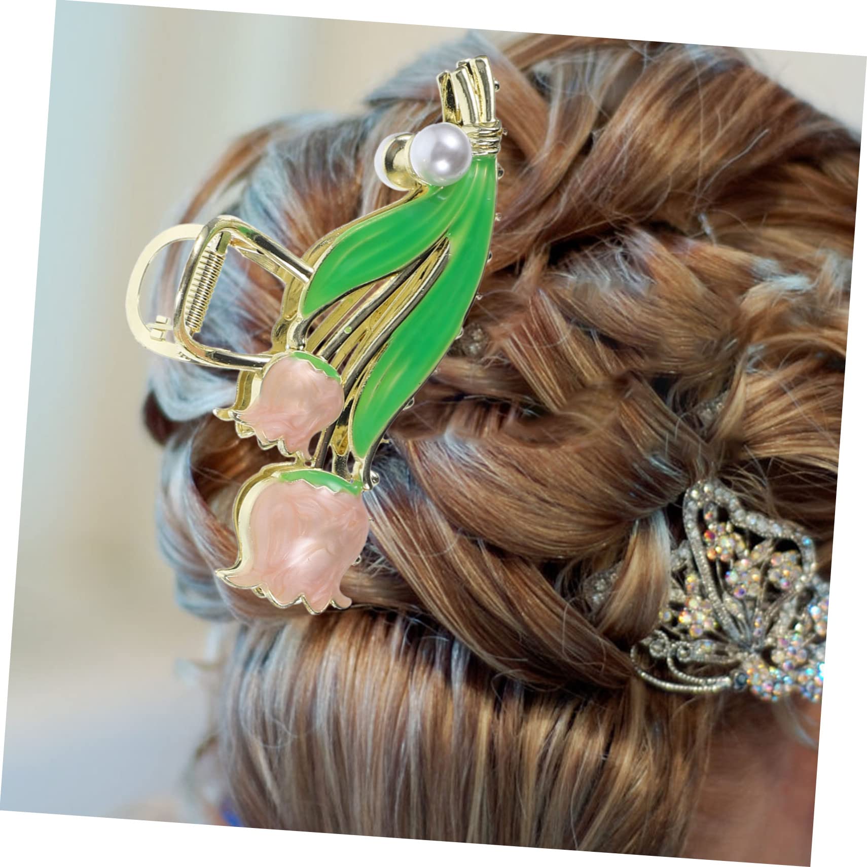 FOMIYES 2-Pack Women's Metal Tulip Flower Hair Claw Clips - Elegant Hair Accessories for Everyday Use, Ponytails, Buns & Updos